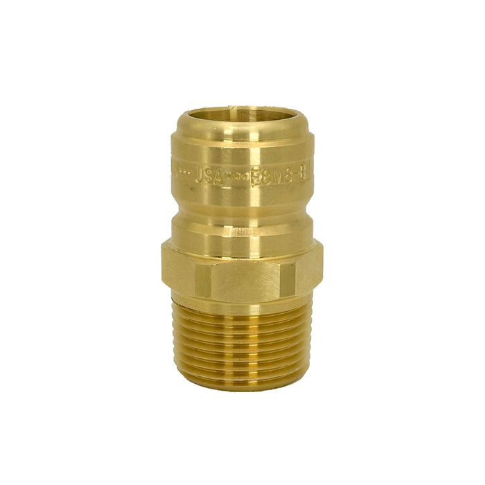 Dixon E8M8-B, E Series FST Straight Thru, 1" Body Plug x 1" Male Threaded (Brass)