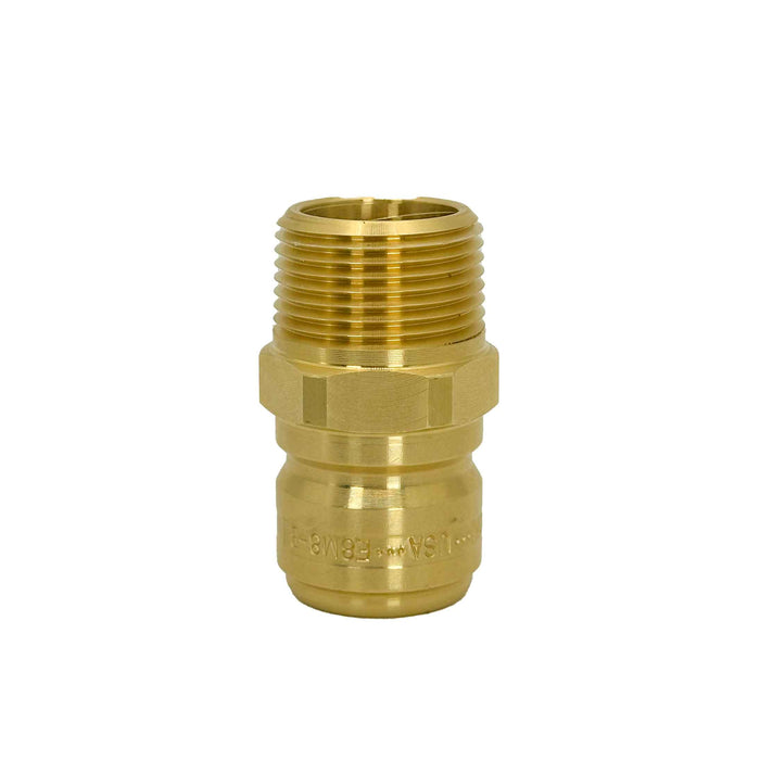 Dixon E8M8-B, E Series FST Straight Thru, 1" Body Plug x 1" Male Threaded (Brass)