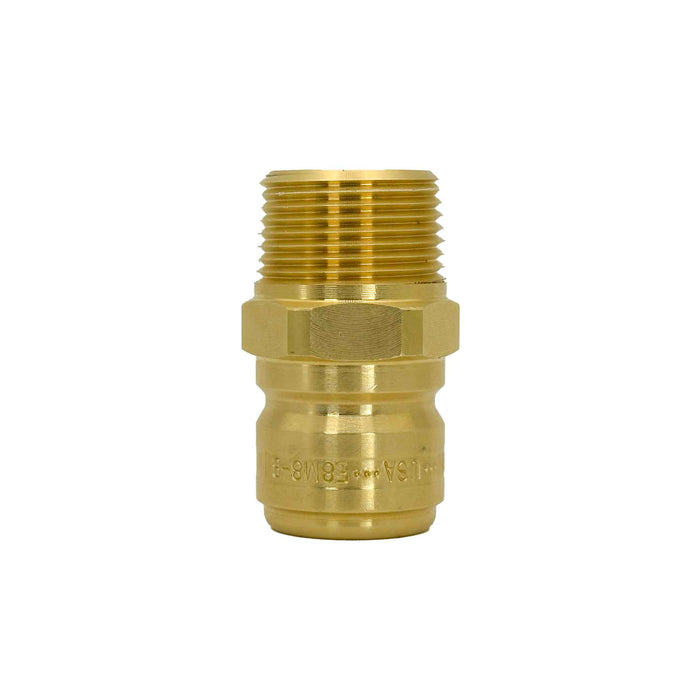 Dixon E8M8-B, E Series FST Straight Thru, 1" Body Plug x 1" Male Threaded (Brass)