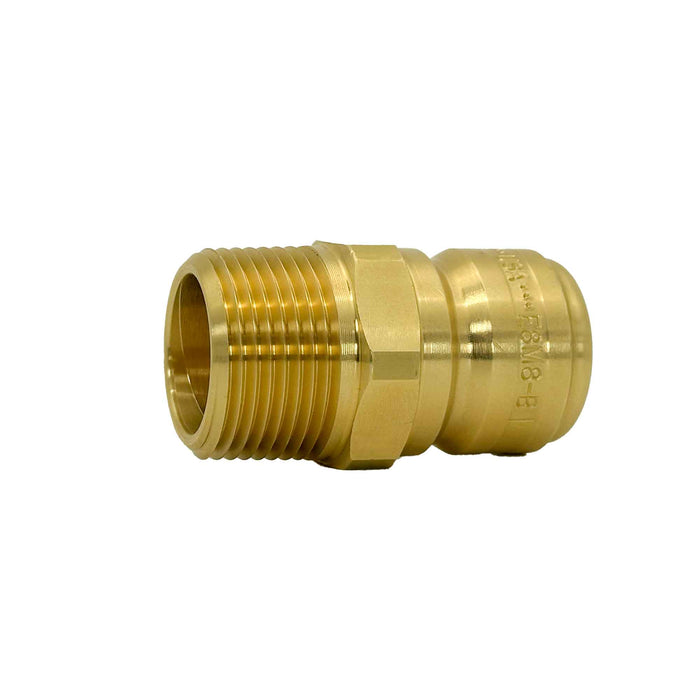 Dixon E8M8-B, E Series FST Straight Thru, 1" Body Plug x 1" Male Threaded (Brass)